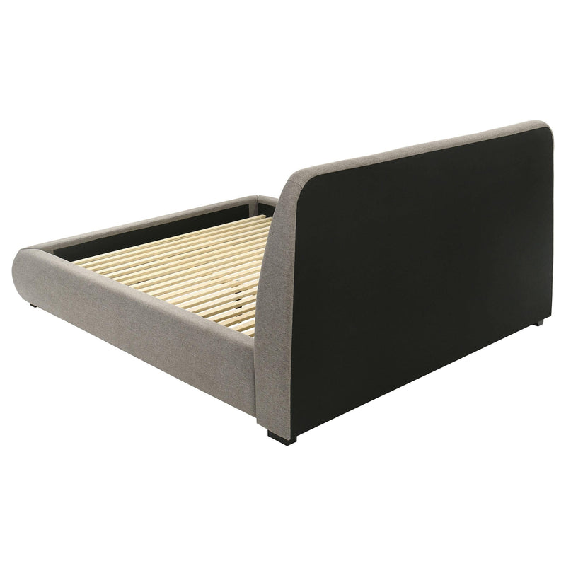 Mokena 46-inch Upholstered California King Platform Bed Taupe - 310090KW