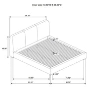 Mokena 46-inch Upholstered California King Platform Bed Taupe - 310090KW