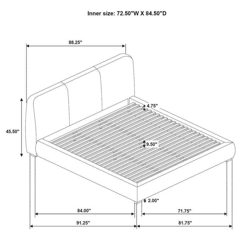 Mokena 46-inch Upholstered California King Platform Bed Taupe - 310090KW