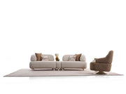 Mokka 4-pieces (Module Sofa & Sofa & 2 Chair) Livingroom in Cream - Brown - 200-ELI-MOK-KRL 104-KRL 504-33MBB