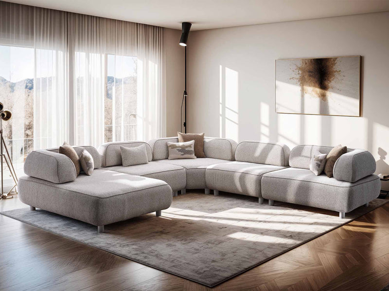 Mokka Sectional Sofa in Cream - 200-ELI-MOK-KRL 104-S