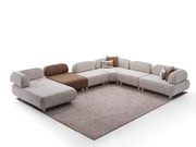 Mokka Sectional Sofa in Cream - 200-ELI-MOK-KRL 104-S