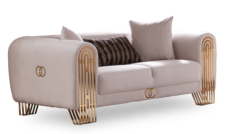 Monaco 3-pieces (Sofa & Loveseat & Chair) Livingroom Set Cream in Cream - 101-MON-LV925-321