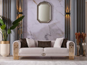 Monaco 3-pieces (Sofa & Loveseat & Chair) Livingroom Set Cream in Cream - 101-MON-LV925-321