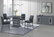 Monaco Dark Grey Bar Table And 8 Monaco Dark Grey Bar Stools - MONACO-BT-DARK GREY+MONACO-BS-DARK GREY 9PC