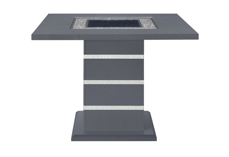 Monaco Dark Grey Bar Table And 8 Monaco Dark Grey Bar Stools - MONACO-BT-DARK GREY+MONACO-BS-DARK GREY 9PC