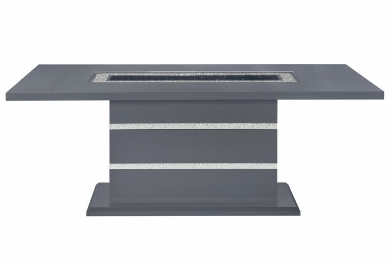Monaco Dark Grey Dining Table And 4 Monaco Dark Grey Dining Chairs - MONACO-DT-DARK GREY+MONACO-DC-DARK GREY