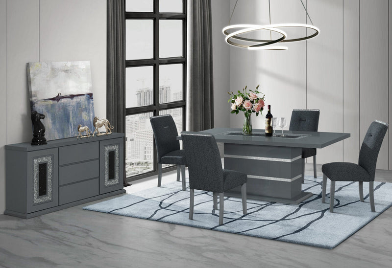 Monaco Dark Grey Dining Table - MONACO-DT-DARK GREY