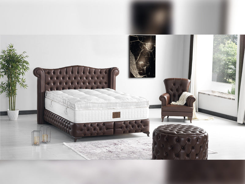 Monalisa Storage Bed With Headboard Brown - King in Brown - 110-MON-BRW-200-SB