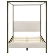 Monroe Upholstered Queen Canopy Bed Vanilla - 300834Q