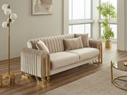 Montana 3-pieces (Sofa & Loveseat & Chair) Livingroom in Beige - 200-SIM-MON-VELVET260-321