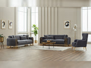 Montana 3-pieces (Sofa & Loveseat & Chair) Livingroom in Grey - 200-SIM-MON-VELVET412-321