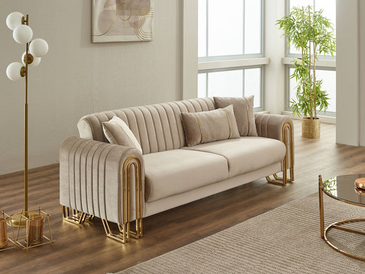 Montana Convertible Sofa in Beige - 200-SIM-MON-VELVET260-3