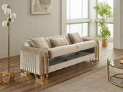 Montana Convertible Sofa in Beige - 200-SIM-MON-VELVET260-3