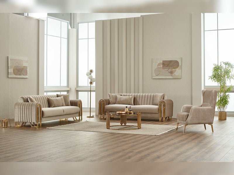Montana Convertible Sofa in Beige - 200-SIM-MON-VELVET260-3