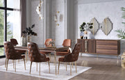 Montego Dining Table (Montego Walnut/Car.Marb)..3 Pieces - Lara FurnitureDining Table