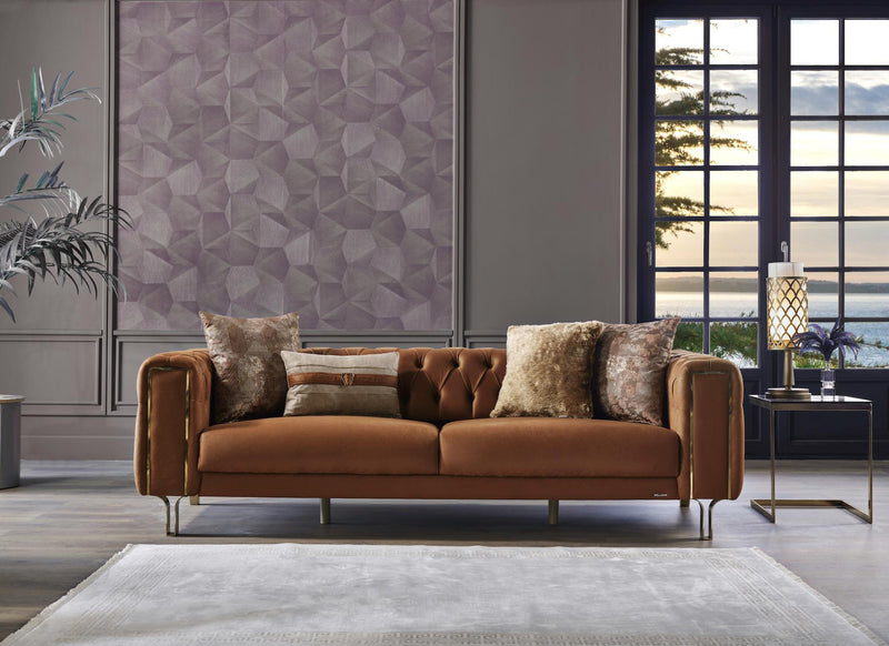 Montego Sleeper (Dark Brick & Vizon) Living Room Set - Lara FurnitureLiving Room Set