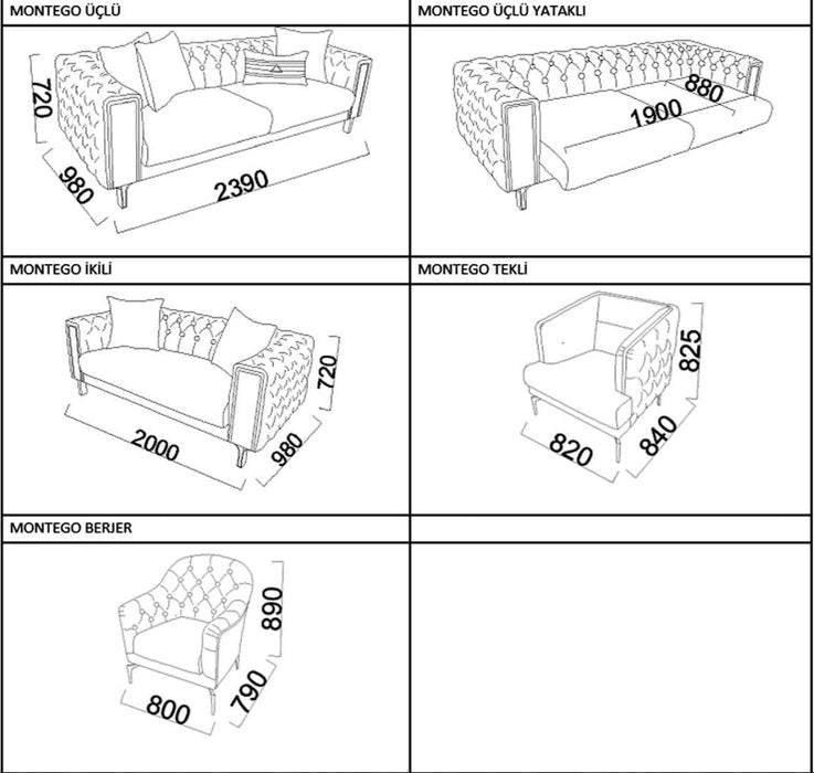Montego Sleeper (Dark Brick & Vizon) Living Room Set - Gate FurnitureLiving Room Set