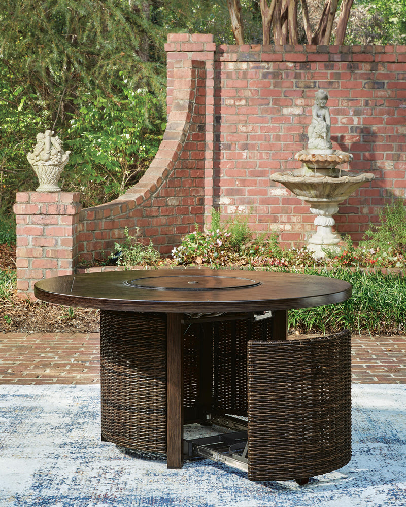 Monterey Point Dark Brown Outdoor Fire Pit Table - PCP760-776