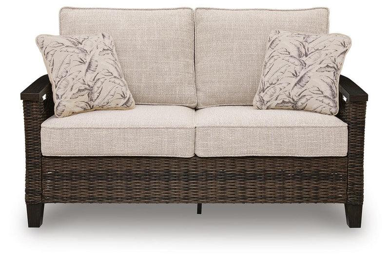 Monterey Point Dark Brown Outdoor Loveseat with Cushion - PCP760-835