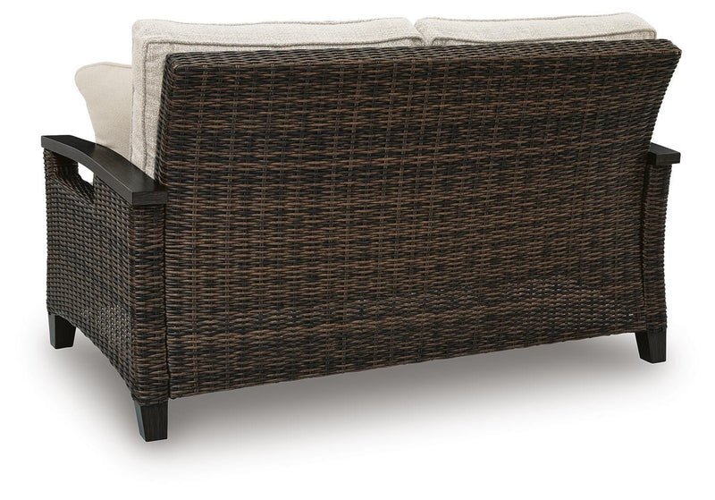 Monterey Point Dark Brown Outdoor Loveseat with Cushion - PCP760-835