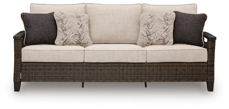 Monterey Point Dark Brown Outdoor Sofa with Cushion - PCP760-838