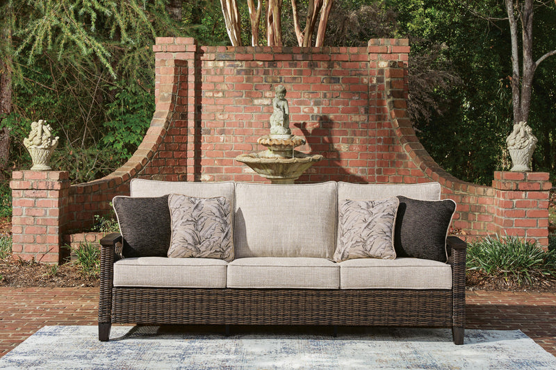 Monterey Point Outdoor Sofa with 2 Lounge Chairs in Dark Brown - PKG024581