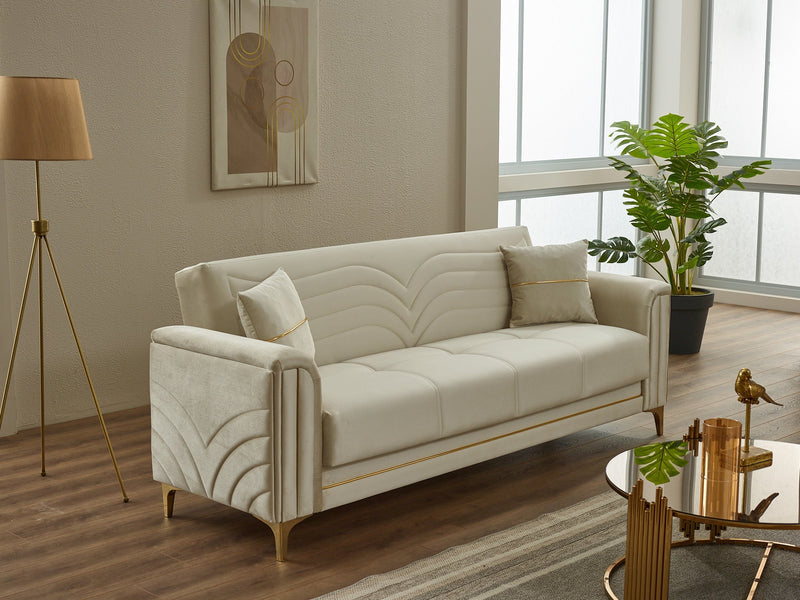 Montero 3-pieces (Sofa & Loveseat & Chair) Livingroom in Cream - 200-SIM-MON-VELVET938-321
