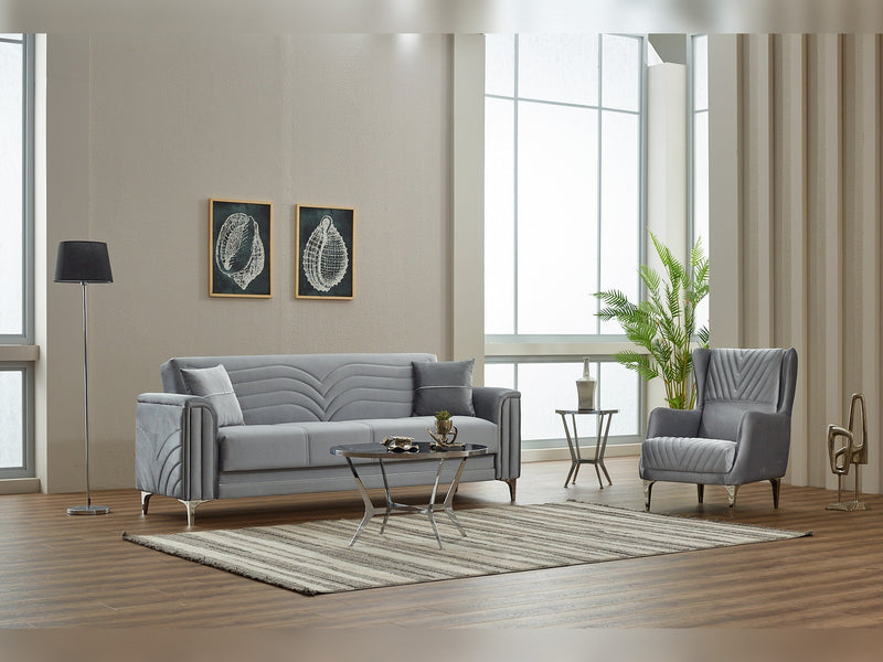 Montero Convertible Loveseat in Cream - 200-SIM-MON-VELVET938-2
