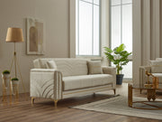 Montero Convertible Loveseat in Cream - 200-SIM-MON-VELVET938-2