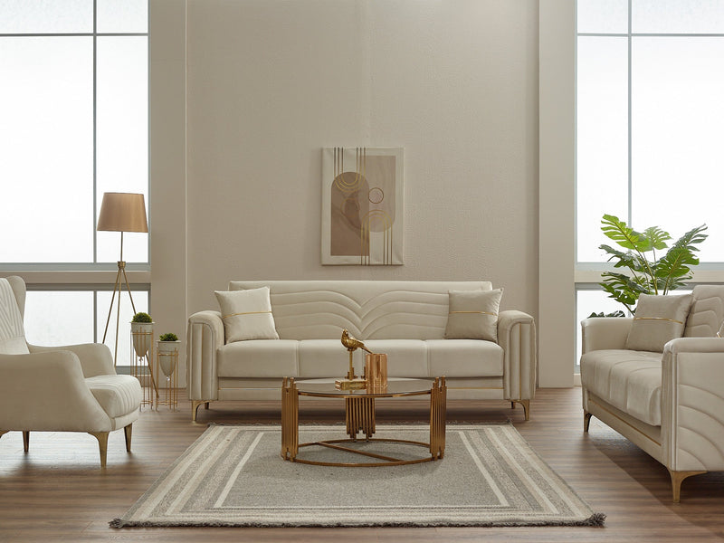 Montero Convertible Loveseat in Cream - 200-SIM-MON-VELVET938-2