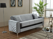 Montero Convertible Sofa in Light Grey - 200-SIM-MON-VELVET405-3