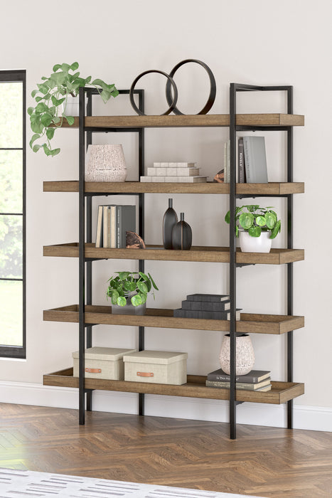 Montia Light Brown 76" Bookcase - H632-70