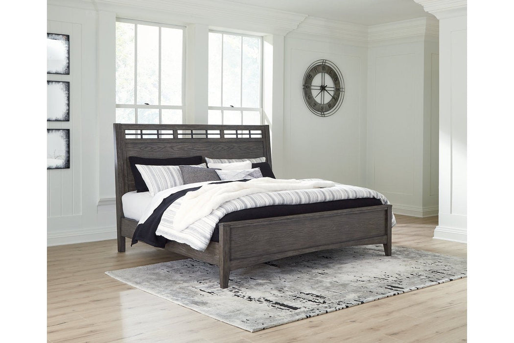Montillan Grayish Brown Queen Panel Bed - Gate FurnitureQueen Bed