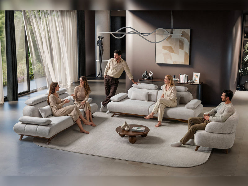 Monza 3-pieces (Sofa & Loveseat & Chair) Livingroom Set in Cream - 200-ST-MON-SOFT03-321