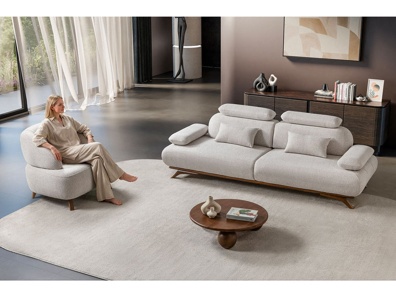 Monza 3-pieces (Sofa & Loveseat & Chair) Livingroom Set in Cream - 200-ST-MON-SOFT03-321