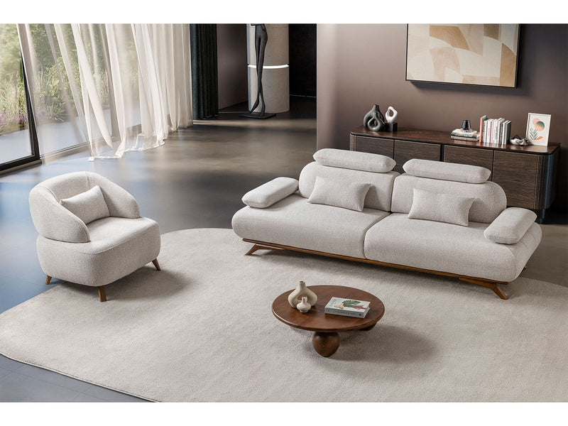 Monza 3-pieces (Sofa & Loveseat & Chair) Livingroom Set in Cream - 200-ST-MON-SOFT03-321