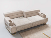 Monza Convertible Loveseat Cream in Cream - 101-MON-MON01-2