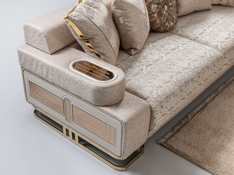 Monza Convertible Loveseat Cream in Cream - 101-MON-MON01-2