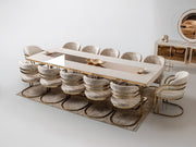 Monza Diningroom (Consol With Mirror & Dining Table & 6 Dining Chair) - 115-MON-DT-6-SET