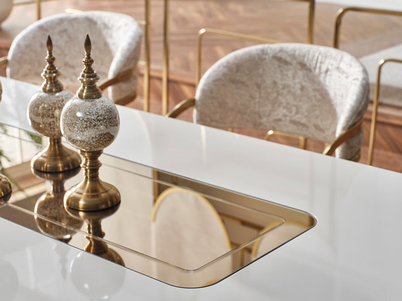 Monza Diningroom (Consol With Mirror & Dining Table & 6 Dining Chair) - 115-MON-DT-6-SET
