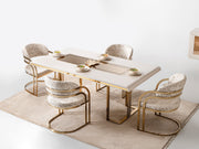 Monza Diningroom (Consol With Mirror & Dining Table & 6 Dining Chair) - 115-MON-DT-6-SET