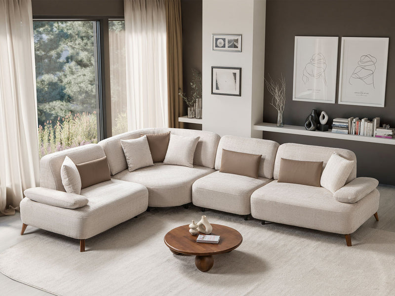 Moon Modular Sectional Sofa in Cream - 200-ST-MOO-CREMONA06-S
