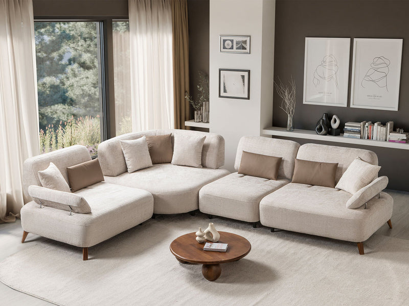 Moon Modular Sectional Sofa in Cream - 200-ST-MOO-CREMONA06-S