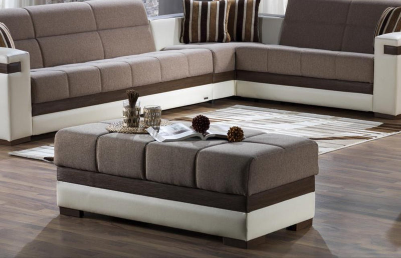 Moon Ottoman (Platin Mustard) - Lara FurnitureOttoman
