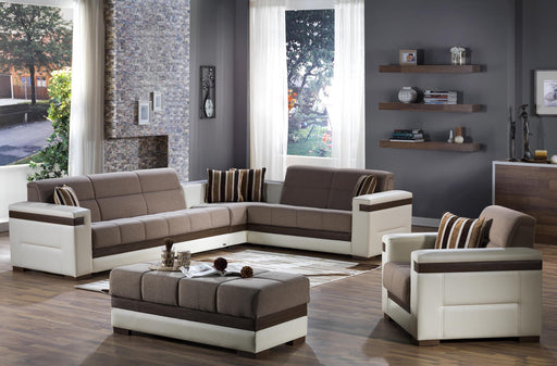Moon Sectional (Platin Mustard) 4 Pieces - Lara FurnitureSleeper Sectional