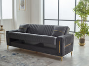 Moreno Convertible Loveseat in Dark Grey - 200-SIM-MOR-ANKA152-2