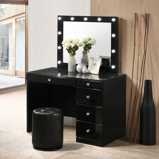 Morgan Round Swivel Stool Black - Lara Furniture