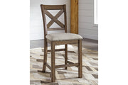 Moriville Beige Counter Height Bar Stool (Set of 2) - Lara FurnitureBarstool