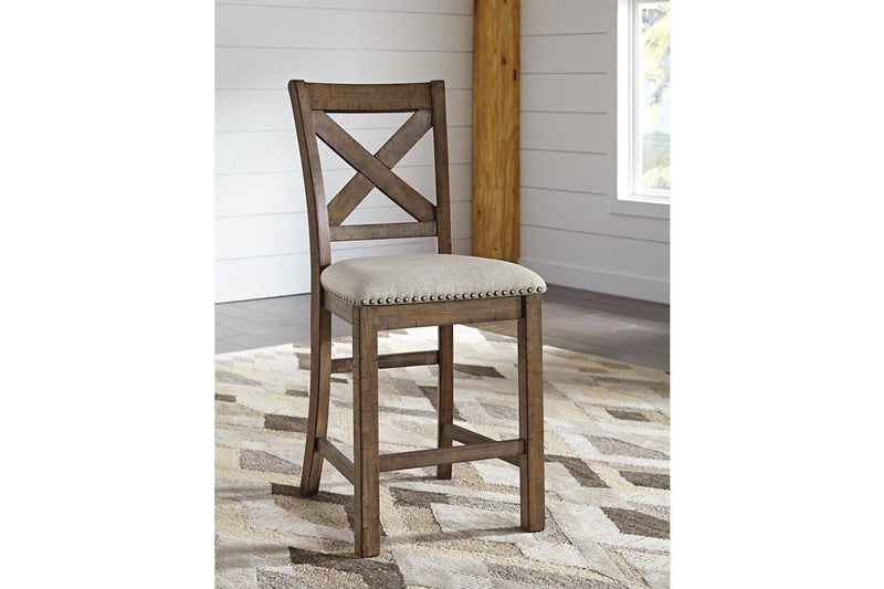 Moriville Beige Counter Height Bar Stool (Set of 2) - Lara FurnitureBarstool